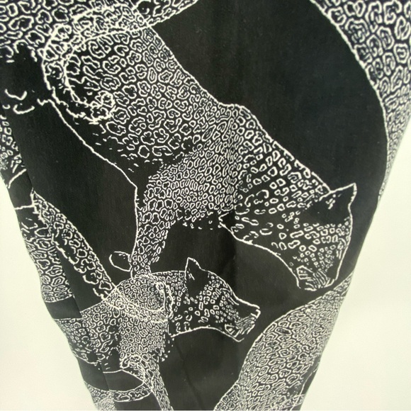 The Limited leopard cat black & white print wide leg pant, M - Picture 4 of 15